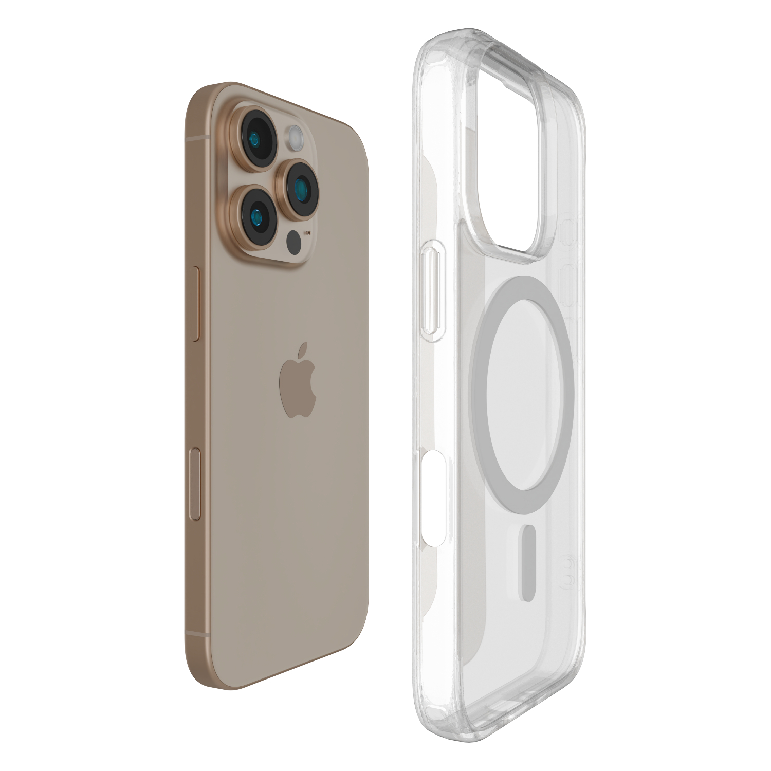 Āsenaru Lite Hybrid Magsafe Case, casing iPhone ramping setebal 1,3 mm dengan bumper TPU transparan dan bagian belakang polikarbonat yang kokoh, menghadirkan perlindungan penuh dan kompatibilitas MagSafe.