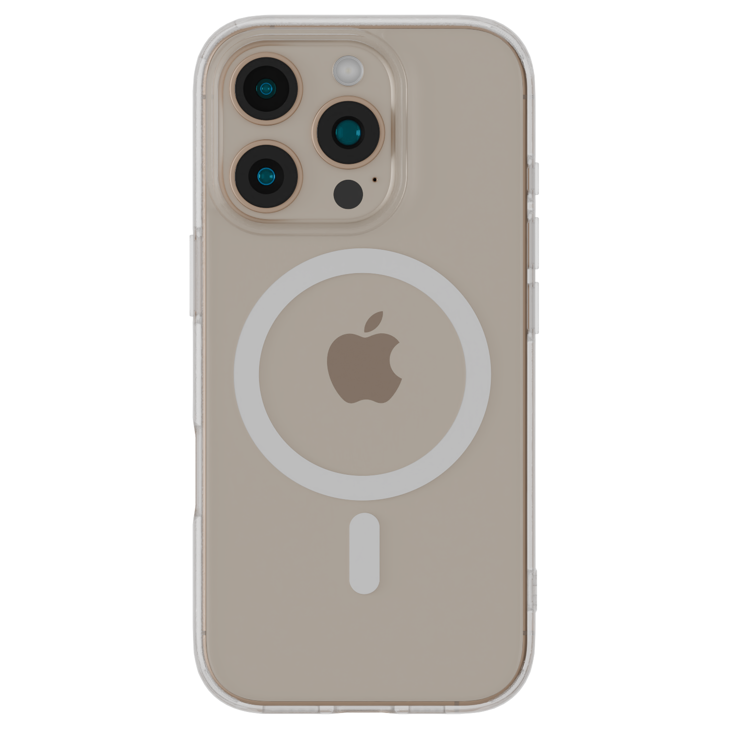 The Āsenaru Lite Hybrid Magsafe Case, a slim 1.3mm iPhone case with transparent TPU bumpers and a rigid polycarbonate back, showcasing full protection and MagSafe compatibility.