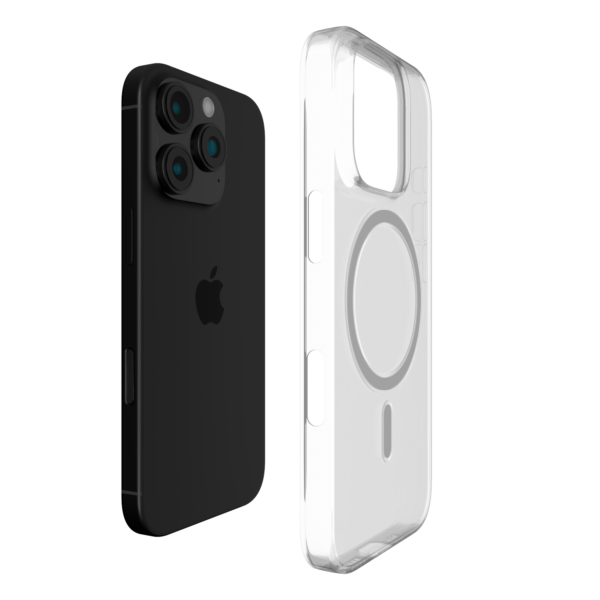 Āsenaru Airlite Magsafe Thin Case, casing polikarbonat bening untuk iPhone, dengan ketebalan 0,5 mm, memberikan perlindungan ramping dan tidak mencolok dengan kompatibilitas magsafe.