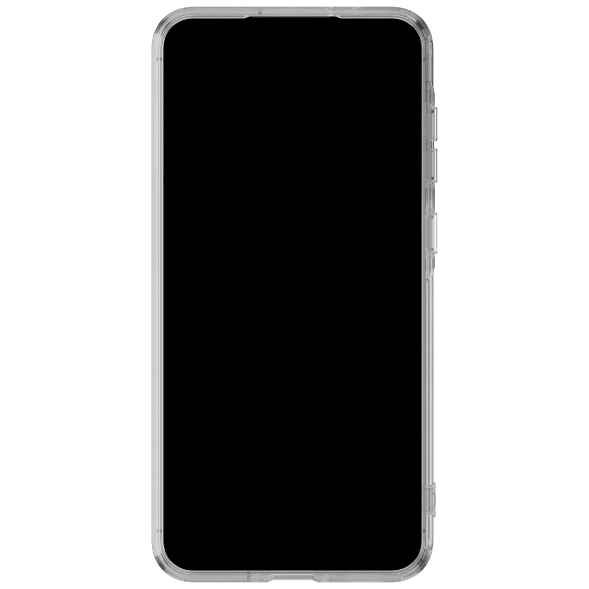 The Āsenaru Lite Hybrid Case, a slim 1.3mm Galaxy A56 case with transparent TPU bumpers and a rigid polycarbonate back, showcasing full protection.