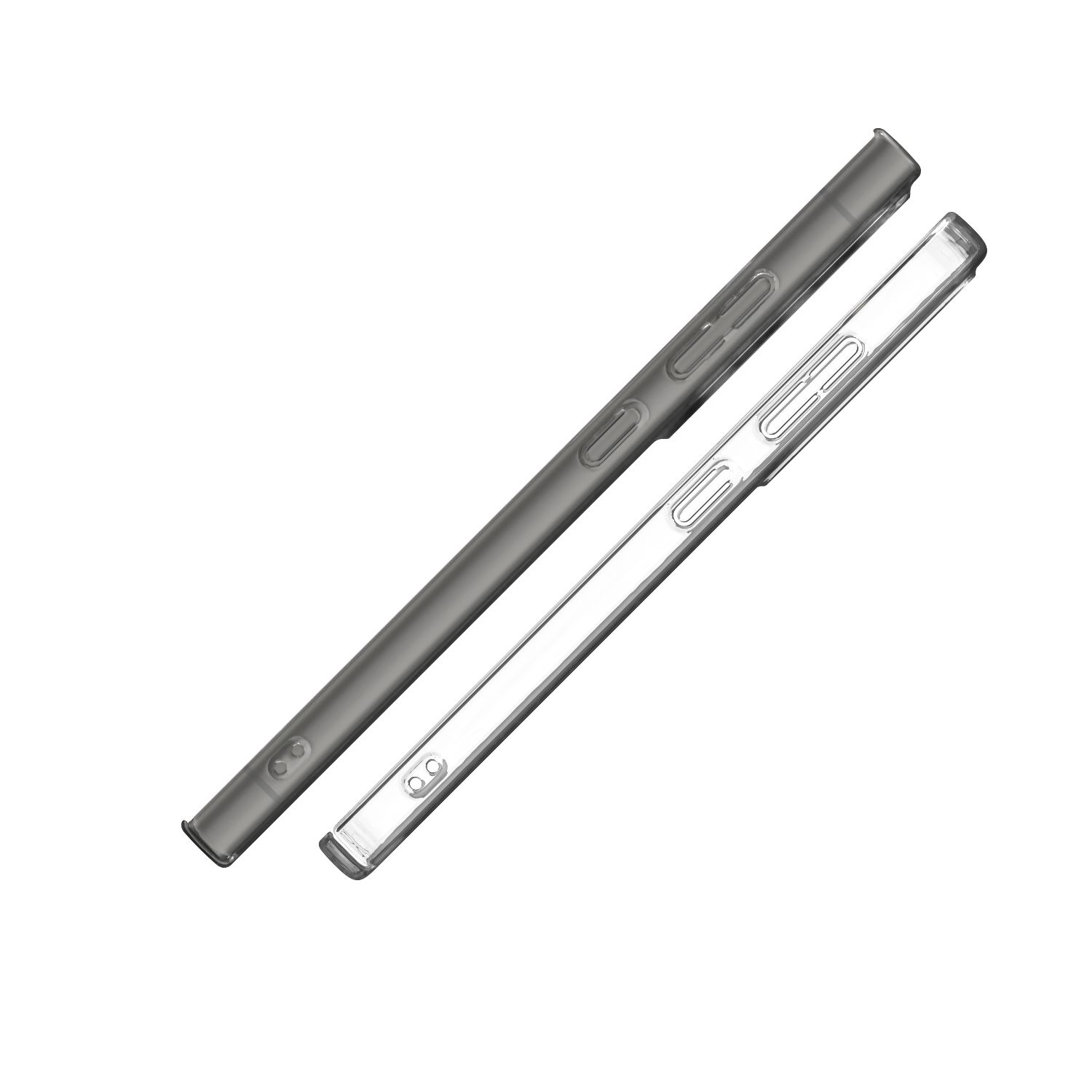 Gambar Āsenaru Airlite Thin Case, casing polikarbonat bening Samsung Galaxy, dengan ketebalan 0,5 mm, memberikan perlindungan ramping dan tidak mencolok.