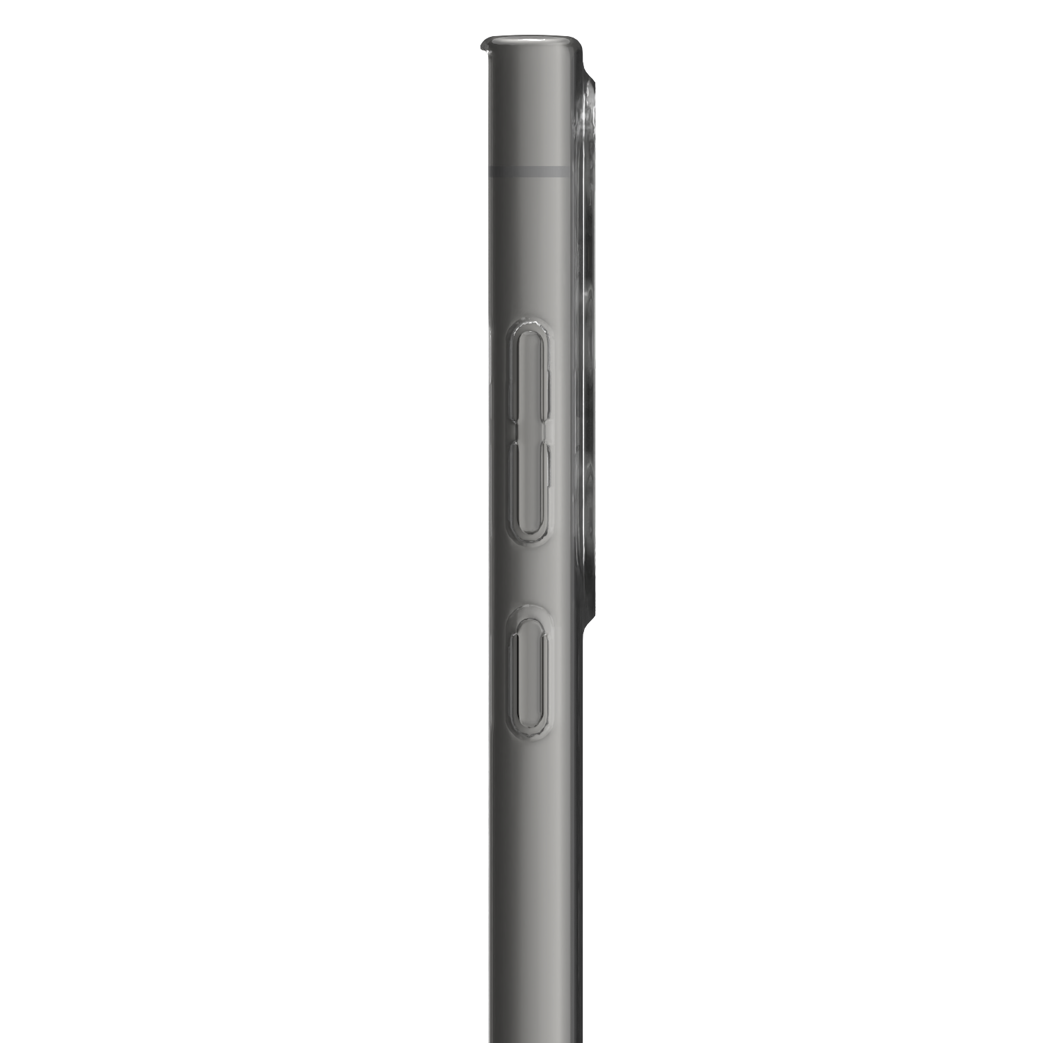 Gambar Āsenaru Airlite Thin Case, casing polikarbonat bening Samsung Galaxy, dengan ketebalan 0,5 mm, memberikan perlindungan ramping dan tidak mencolok.