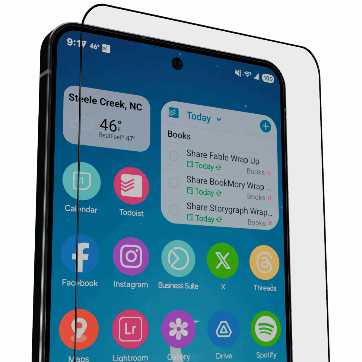 Image of Āsenaru DustShield Tempered Glass, a 0.4mm full-coverage screen protector for Galaxy S25, featuring 9H hardness and a steel mesh overlay for enhanced dust and scratch protection and installation kit for easy application.